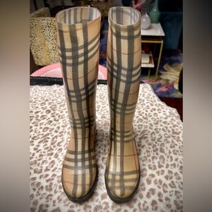 Vintage Burberry Plaid Women's Rain Boots